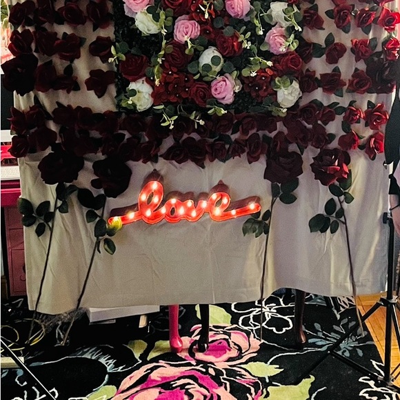 Handmade Love Flower wall/wedding backdrop/flower backdrop light included - Picture 6 of 9